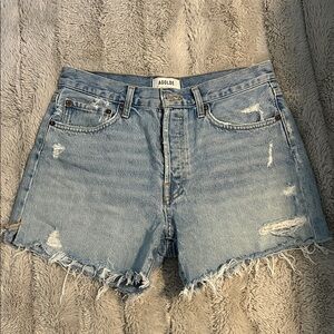 Agolde Parker Long Straight Leg Jeans in Light Blue